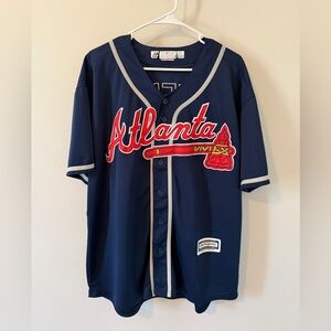 Freddie Freeman #5 Atlanta Braves Majestic Cool Base Jersey Navy Blue Men’s XL